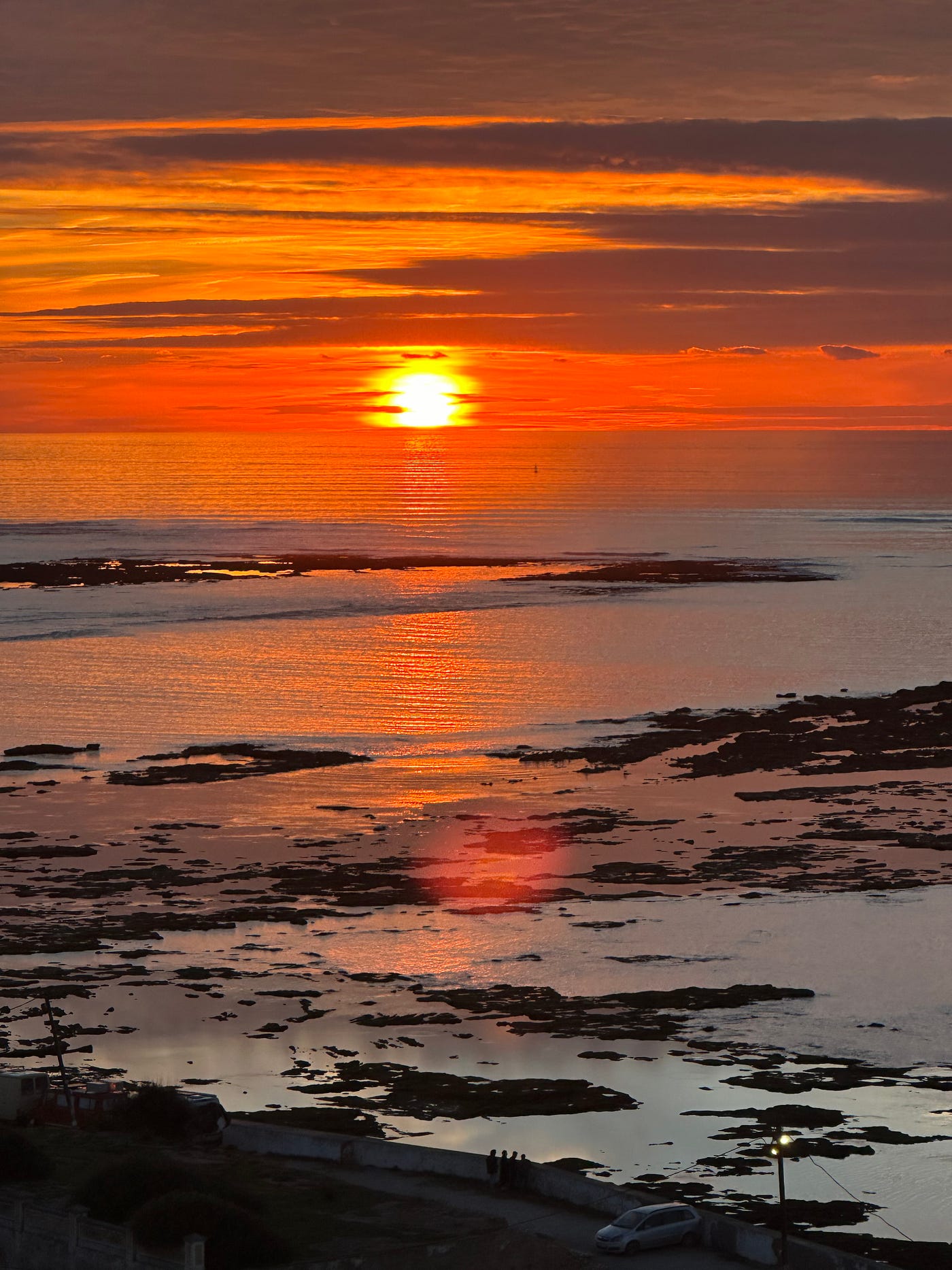 A magical sunset view of the sea off Cádiz, Spain